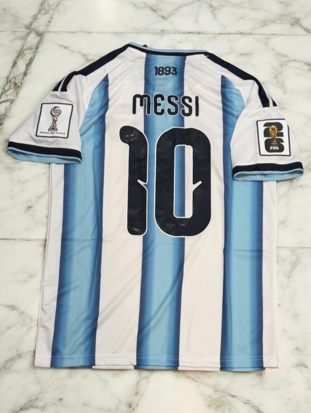 Messi Argentina 2026 World Cup Home Jersey #10 Three Star Champions